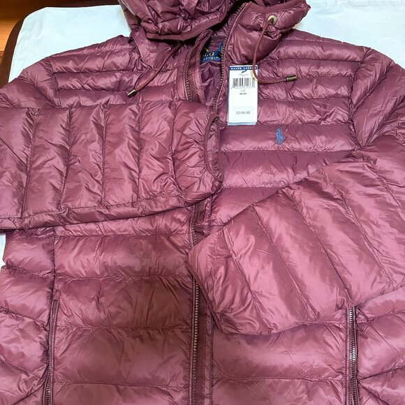 Polo Ralph Lauren Men's Hoody Puffer Performance Jacket Sz M in Red  $268 - Picture 2 of 5
